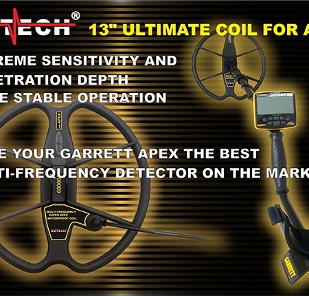 Detech Ultimate 13 inch coil for Garrett ACE Apex