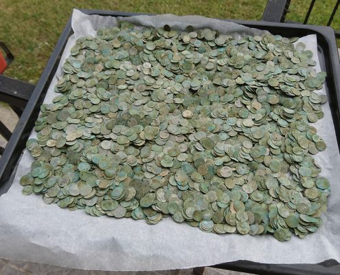 6500 ottoman coins found with a Detech Relic Striker metal detector